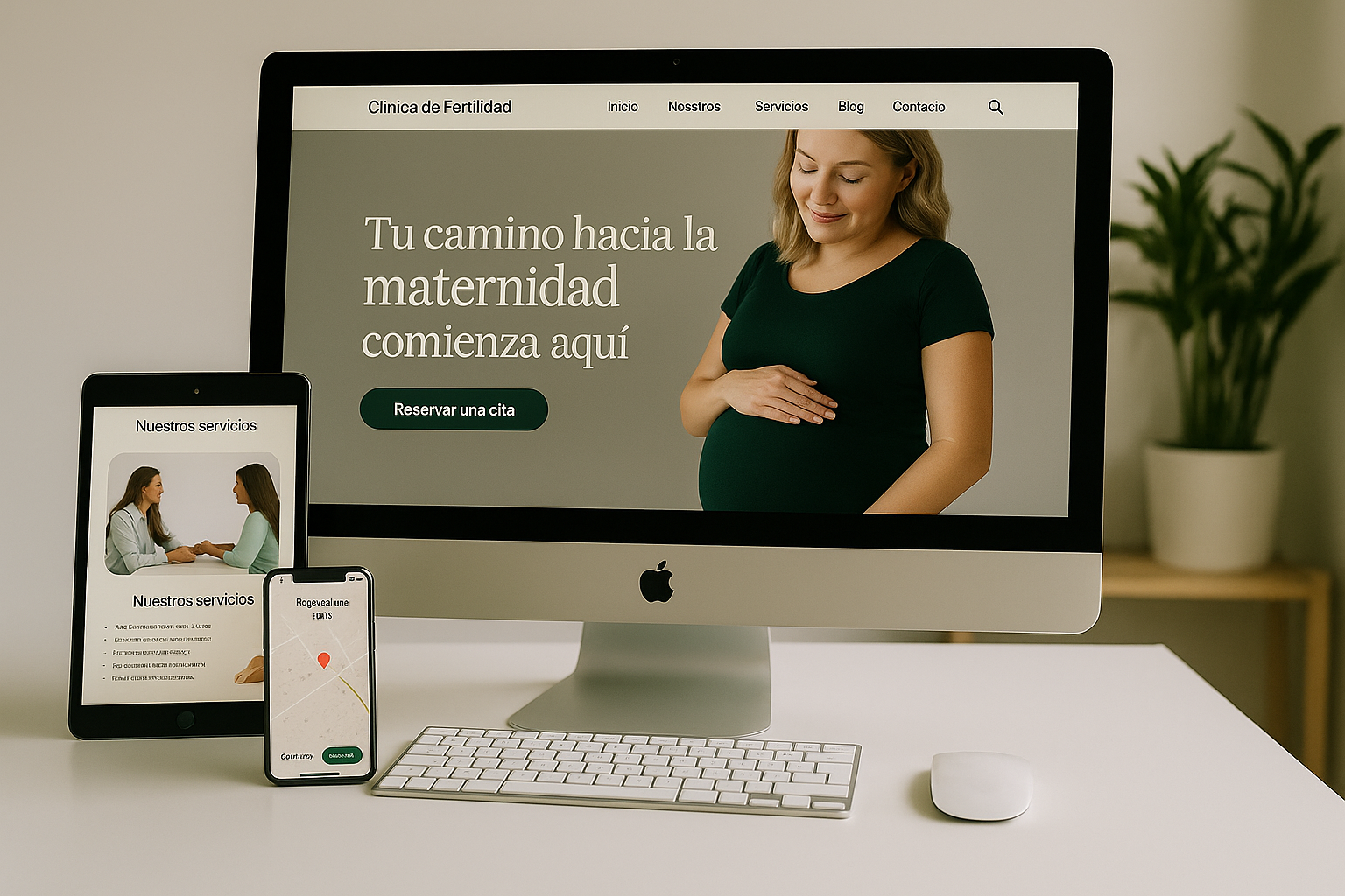 Diseno web clínica de fertilidad, UX médico, SEO local salud